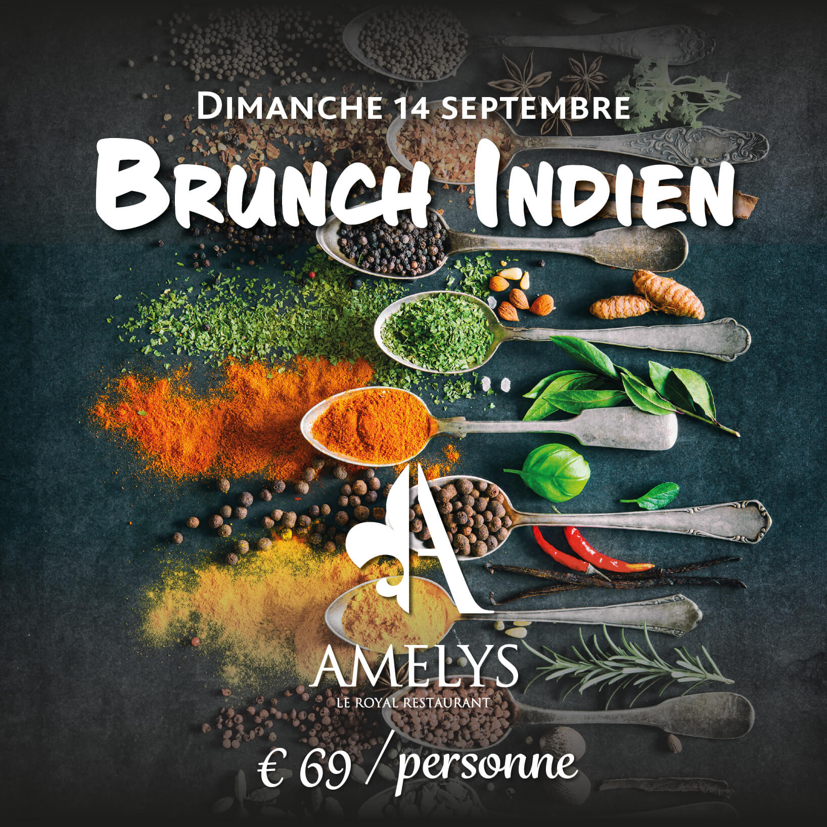 Dimanche 14 septembre, direction l’Inde le temps d’un brunch au restaurant Amélys !